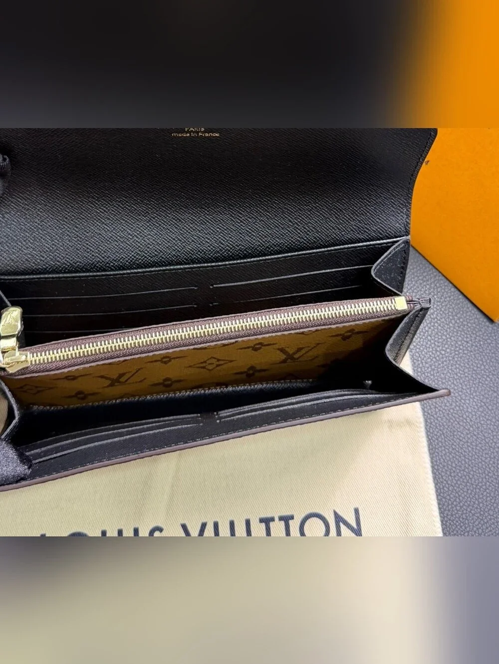 Louis Vuitton Monogram Sarah Wallet Brown and Tan